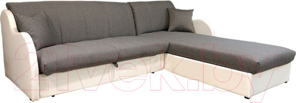 Изображение товара Диван угловой Асмана Магнат-1 1.4 (кватро 2/кожзам белый)