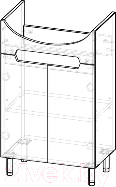 Изображение товара Тумба под умывальник Garda Marsel-7 500 Т_ум_2дв_500_PVC