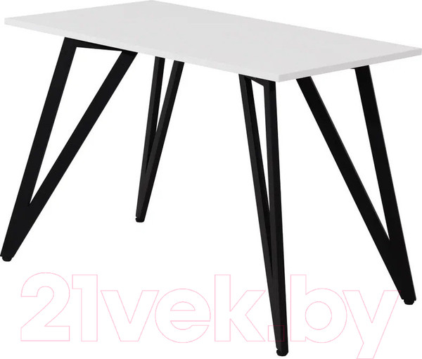 Изображение товара Обеденный стол Millwood Женева 2 Л18 120x70 (белый/металл черный)