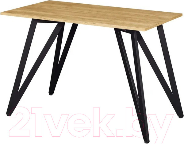 Изображение товара Обеденный стол Millwood Женева 2 Л18 130x80 (дуб золотой Craft/металл черный)