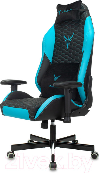 Изображение товара Кресло геймерское Бюрократ Knight Neon (черный/голубой экокожа)