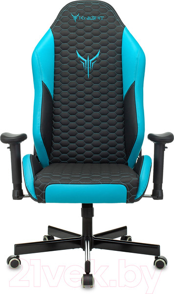 Изображение товара Кресло геймерское Бюрократ Knight Neon (черный/голубой экокожа)