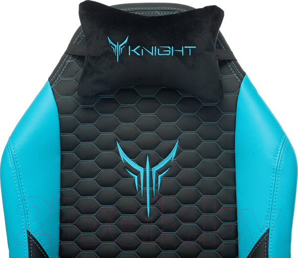 Изображение товара Кресло геймерское Бюрократ Knight Neon (черный/голубой экокожа)