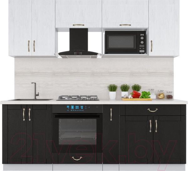 Изображение товара Кухонный гарнитур Интерлиния Мила Крафт 2.2 (дуб английский/дуб полярный)