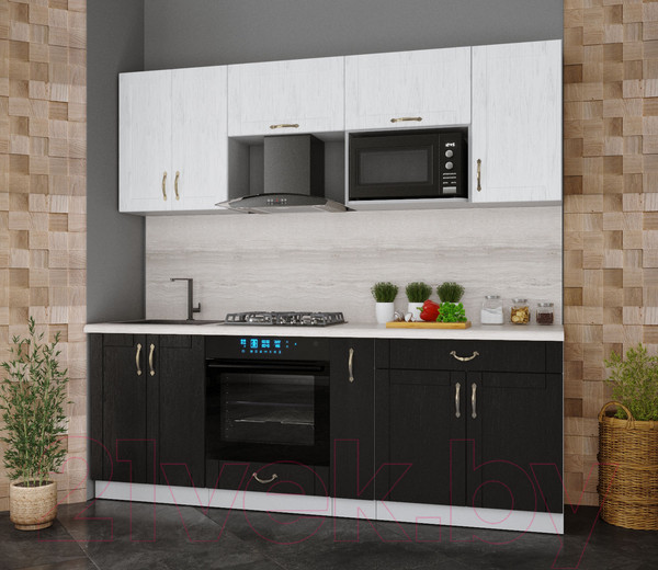 Изображение товара Кухонный гарнитур Интерлиния Мила Крафт 2.2 (дуб английский/дуб полярный)