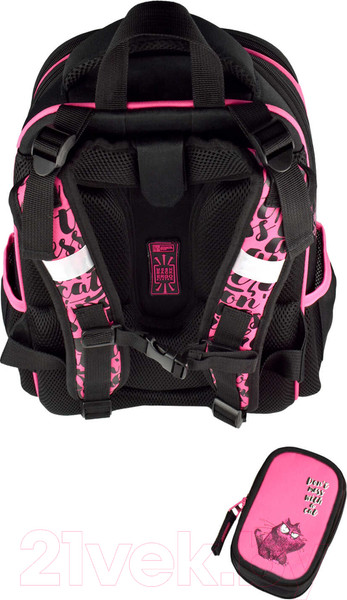 Изображение товара Школьный рюкзак Феникс+ Крэйзи кот / 59299 (малиновый)