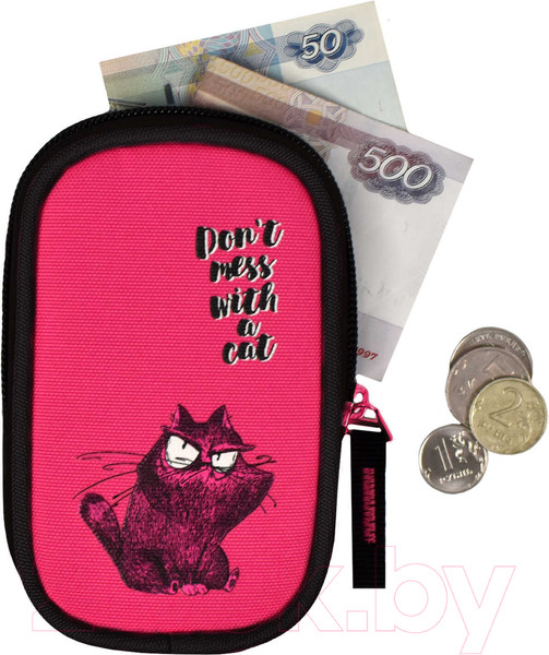 Изображение товара Школьный рюкзак Феникс+ Крэйзи кот / 59299 (малиновый)