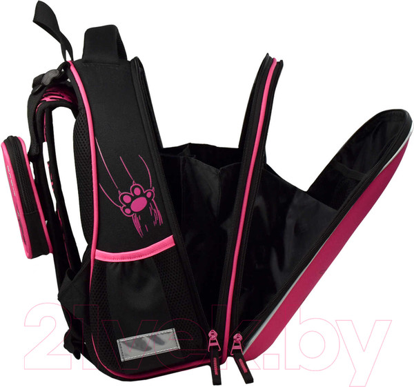 Изображение товара Школьный рюкзак Феникс+ Крэйзи кот / 59299 (малиновый)