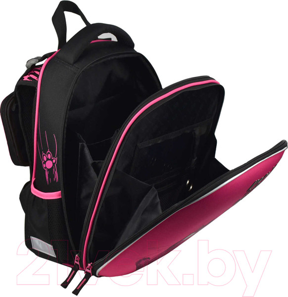 Изображение товара Школьный рюкзак Феникс+ Крэйзи кот / 59299 (малиновый)