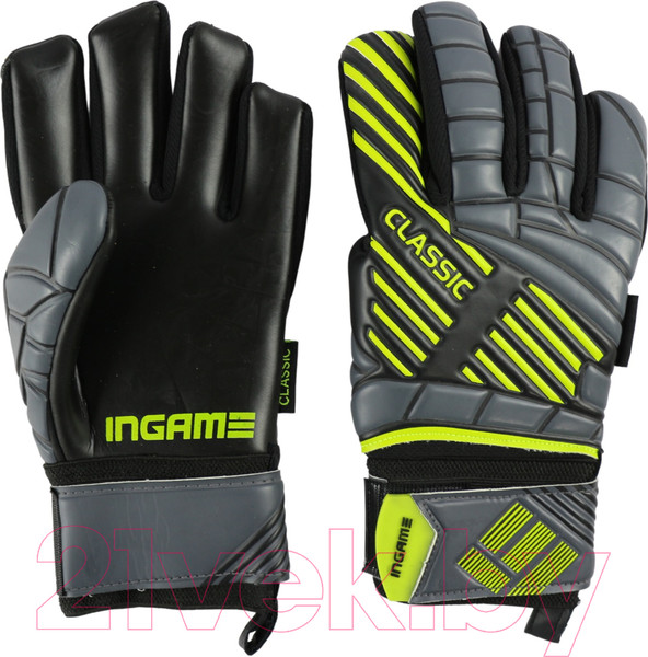 Изображение товара Перчатки вратарские Ingame Classic (р.10, черный/салатовый)