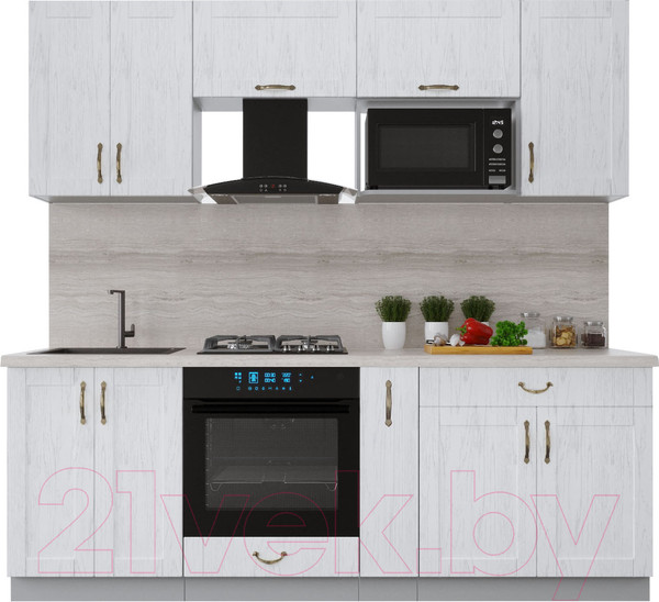 Изображение товара Кухонный гарнитур Интерлиния Мила Крафт 2.2 (дуб полярный)