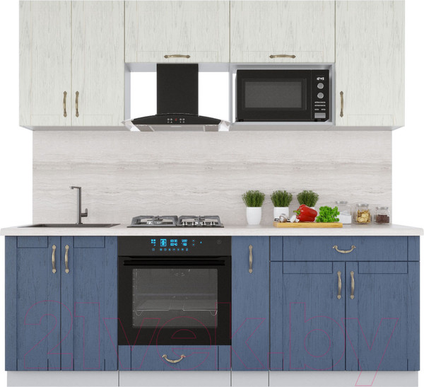 Изображение товара Кухонный гарнитур Интерлиния Мила Крафт 2.2 (дуб королевский/дуб снежный)