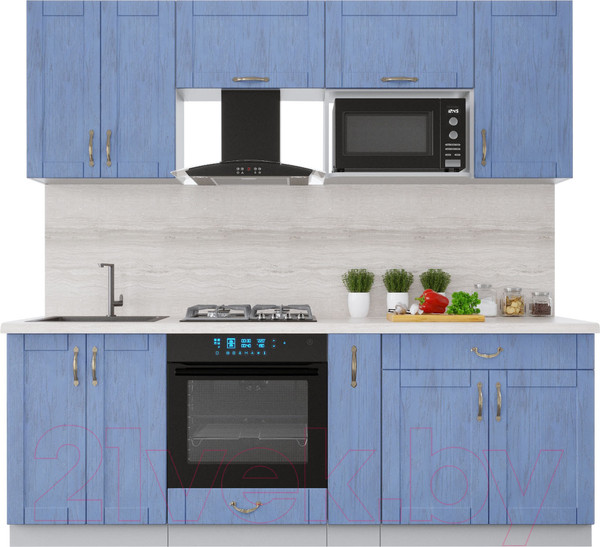 Изображение товара Кухонный гарнитур Интерлиния Мила Крафт 2.2 (дуб лазурный)