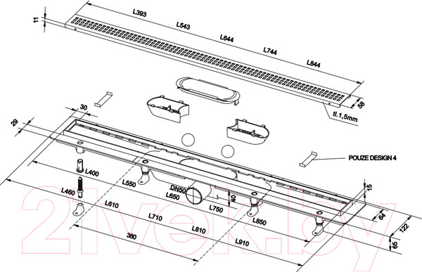 Изображение товара Трап для душа Plast Brno Design SZA1400