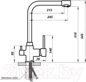 Изображение товара Смеситель Wisent WP4355-3