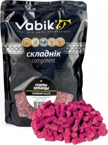 Изображение товара Добавка рыболовная Vabik Big Pack гранулы клубника / 6704 (750г)