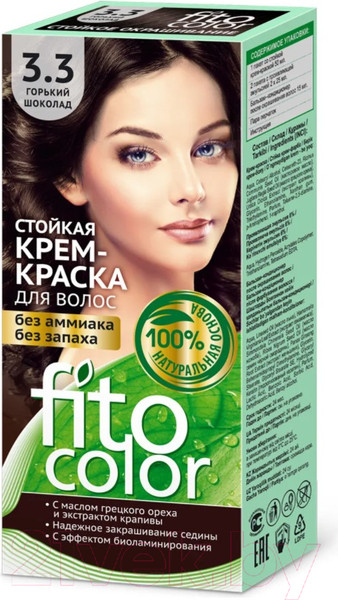 Изображение товара Крем-краска для волос Fito Косметик Fitocolor Стойкая тон 3.3 (115мл, горький шоколад )