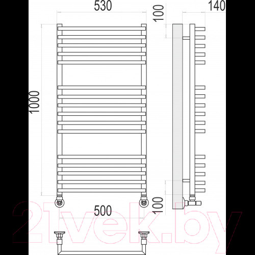 Изображение товара Полотенцесушитель водяной Terminus Берн П16 500x1000