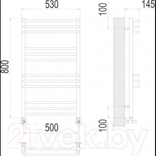 Изображение товара Полотенцесушитель водяной Terminus Соренто П12 500x800