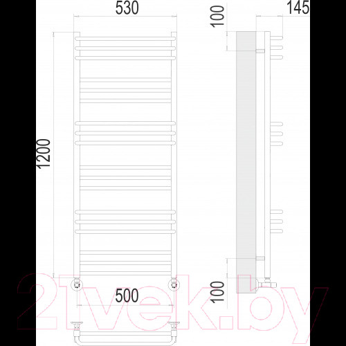 Изображение товара Полотенцесушитель водяной Terminus Соренто П18 500x1200
