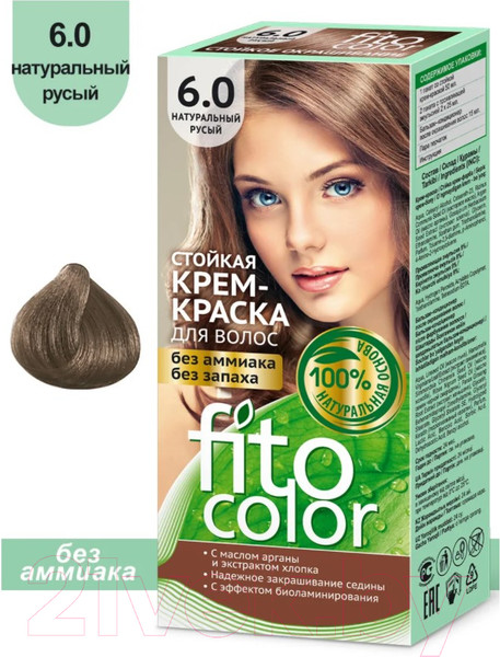Изображение товара Крем-краска для волос Fito Косметик Fitocolor Стойкая тон 6.0 (115мл, натуральный русый)
