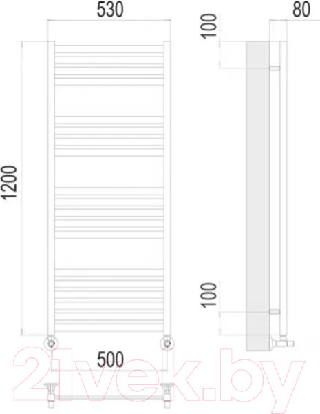Изображение товара Полотенцесушитель водяной Terminus Тоскана П19 500x1200