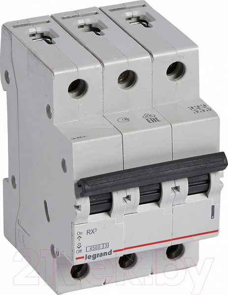 Изображение товара Выключатель автоматический Legrand RX3 3P C 25A 4.5kA 3M / / 419710
