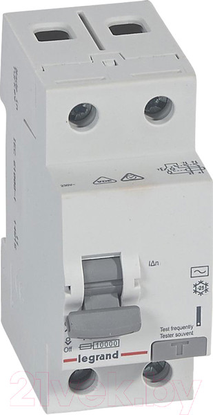 Изображение товара Устройство защитного отключения Legrand RХ3 2P 25A 30mA 10kA 2M тип АС / 402024