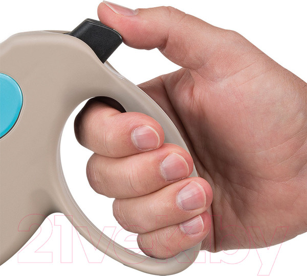 Изображение товара Поводок-рулетка Ferplast Amigo L / 75732018 (лента бежевый/голубой)