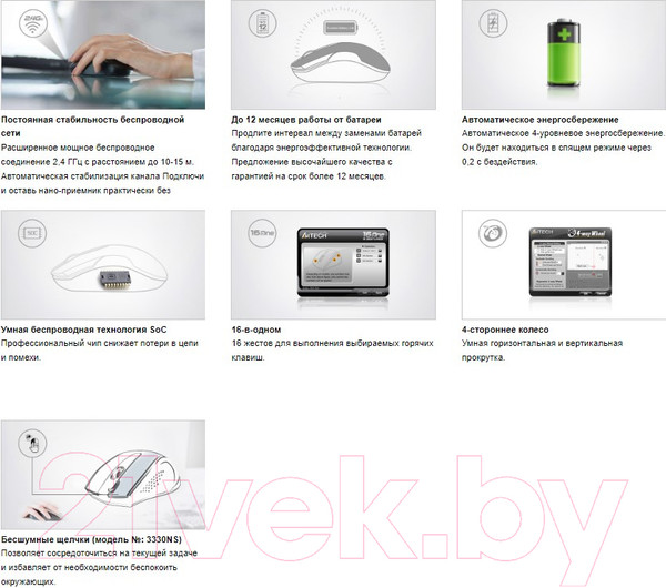 Изображение товара Комплект клавиатура и мышь A4Tech V-Track 3330N