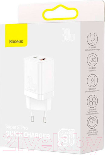 Изображение товара Зарядное устройство сетевое Baseus Super Si Pro / CCSUPP-E02 (белый)