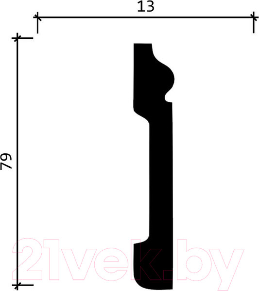 Изображение товара Плинтус Decor-Dizayn Широкий 005-115 (79x13x2400мм)