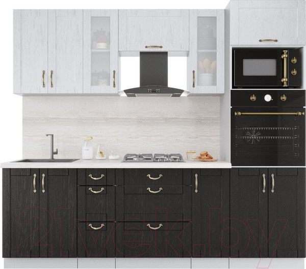 Изображение товара Кухонный гарнитур Интерлиния Мила Крафт 2.4 (дуб английский/дуб полярный)