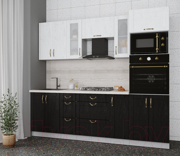 Изображение товара Кухонный гарнитур Интерлиния Мила Крафт 2.4 (дуб английский/дуб полярный)