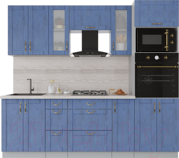 Изображение товара Кухонный гарнитур Интерлиния Мила Крафт 2.4 (дуб лазурный)