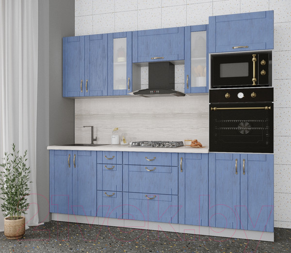 Изображение товара Кухонный гарнитур Интерлиния Мила Крафт 2.4 (дуб лазурный)