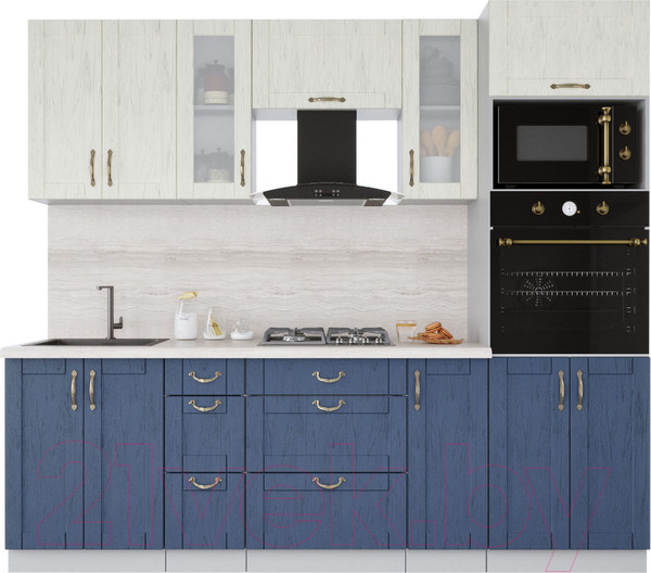 Изображение товара Кухонный гарнитур Интерлиния Мила Крафт 2.4 (дуб королевский/дуб снежный)