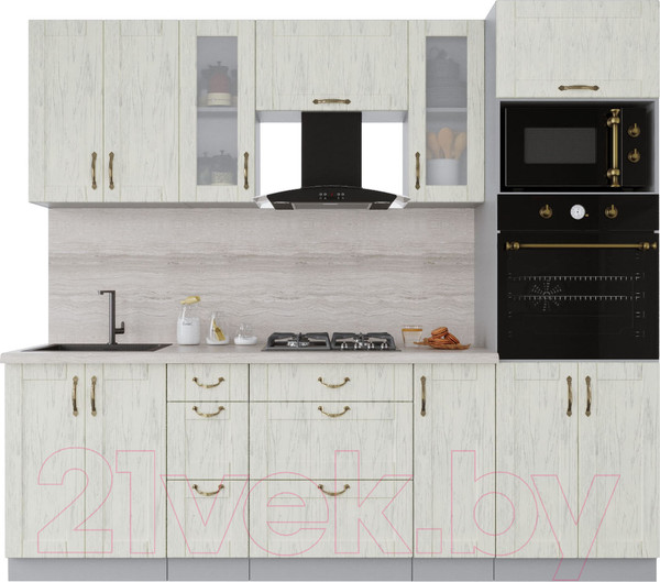 Изображение товара Кухонный гарнитур Интерлиния Мила Крафт 2.4 (дуб снежный)