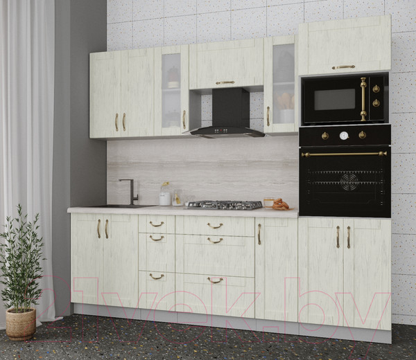 Изображение товара Кухонный гарнитур Интерлиния Мила Крафт 2.4 (дуб снежный)