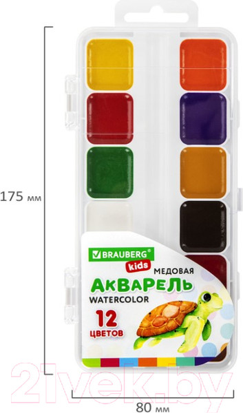 Изображение товара Акварельные краски Brauberg Kids / 192282 (12цв)