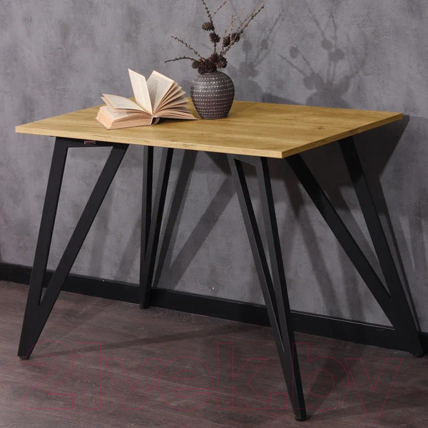 Изображение товара Обеденный стол Millwood Женева 2 Л18 160x80 (дуб золотой Craft/металл черный)