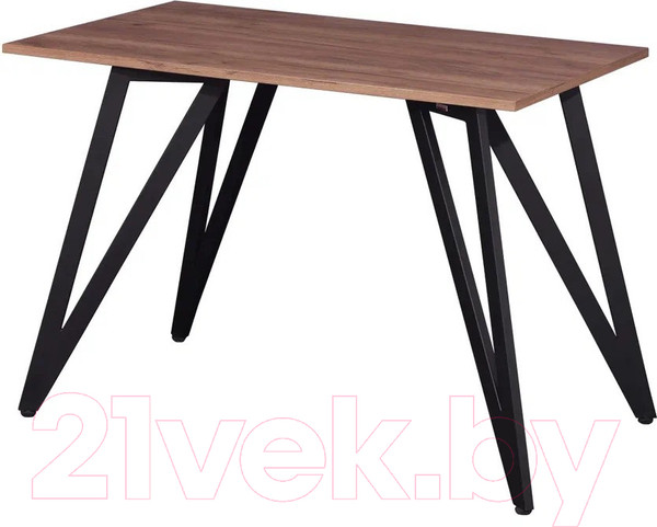 Изображение товара Обеденный стол Millwood Женева 2 Л18 160x80 (дуб табачный Craft/металл черный)
