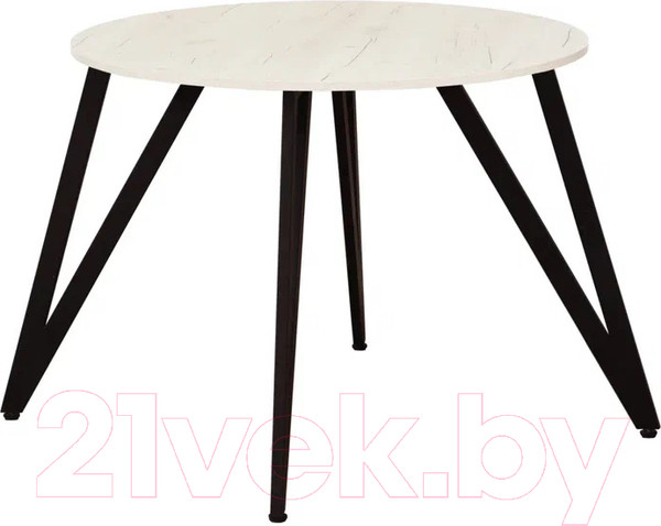 Изображение товара Обеденный стол Millwood Женева 2 Л18 D90 (дуб белый Craft/металл черный)