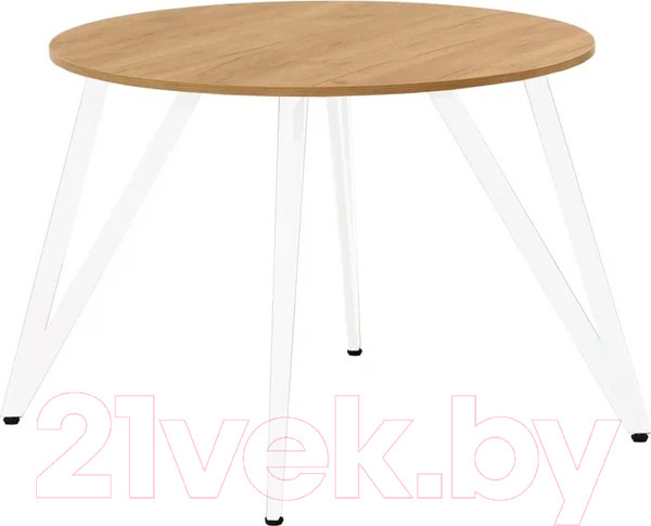 Изображение товара Обеденный стол Millwood Женева 2 Л18 D100 (дуб золотой Craft/металл белый)