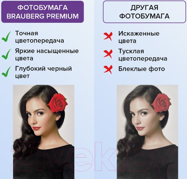 Изображение товара Фотобумага Brauberg Premium 260 г/м 10x15см 50л / 364001 (сатин)