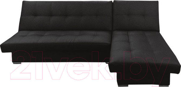 Изображение товара Диван угловой Асмана Марсель без подлокотников левый (исскуственная кожа черный)