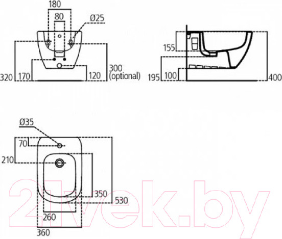 Изображение товара Биде подвесное Ideal Standard Tesi T457001