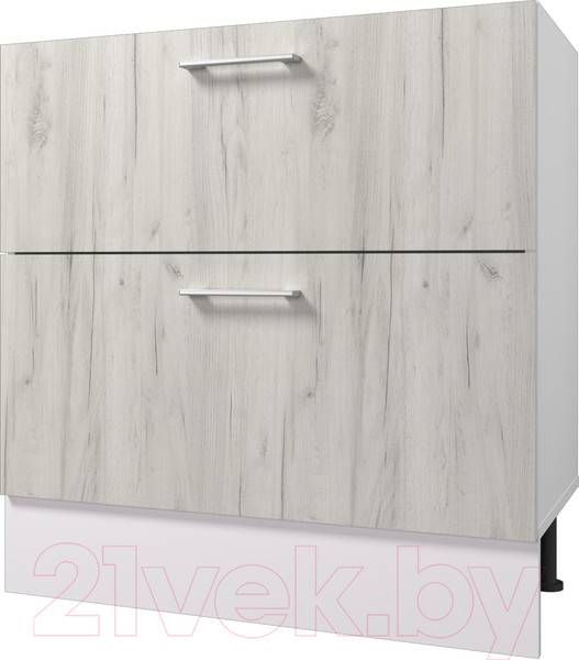 Изображение товара Шкаф-стол кухонный Горизонт Мебель Европа 80 2 ящика (белый крафт)