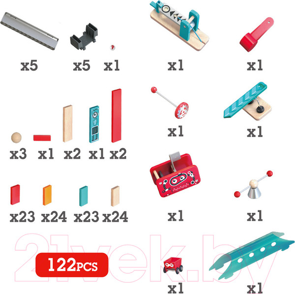 Изображение товара Настольная игра Hape Падающее домино. Фабрика роботов / E1057_HP