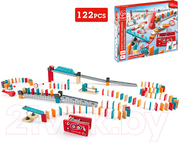 Изображение товара Настольная игра Hape Падающее домино. Фабрика роботов / E1057_HP